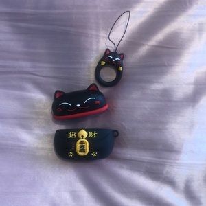 💖3/$20 Black Lucky Cat Air pods Pro case